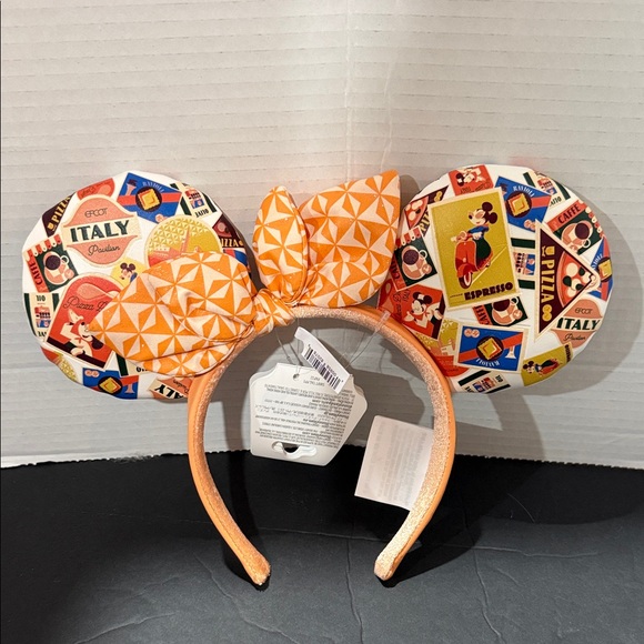 Disney Vibrant Epcot Italy Minnie Mouse Ears Headband and matching Bag - Picture 5 of 8